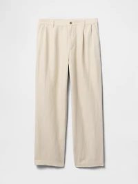 Linen-Cotton '90s Loose Pleated Khakis