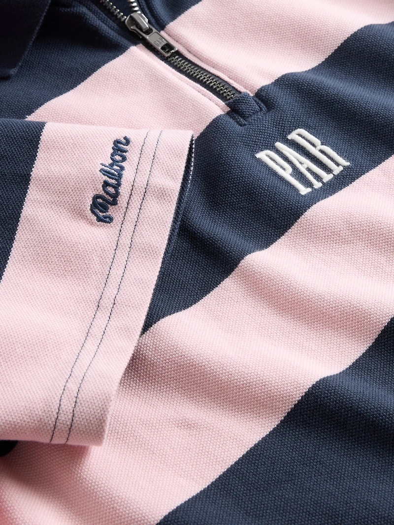 Gap × Malbon Logo Striped Polo Shirt