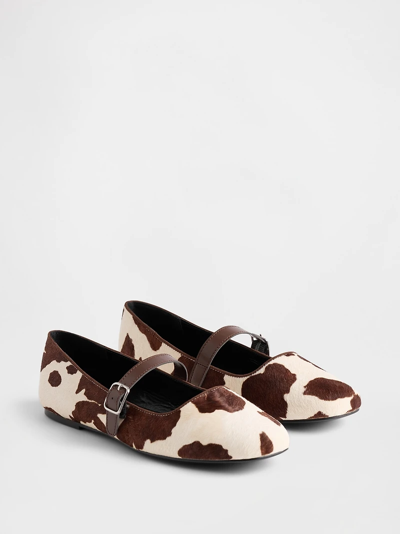 Cow Print Ballet Flats