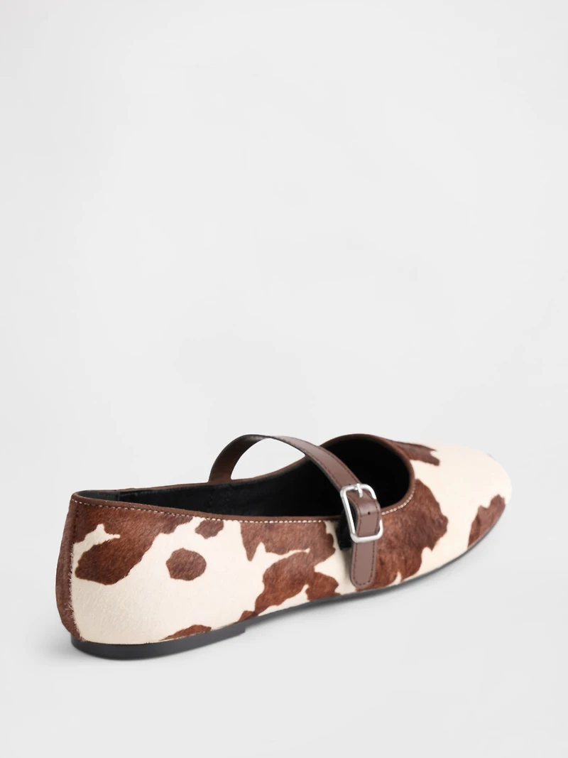 Cow Print Ballet Flats