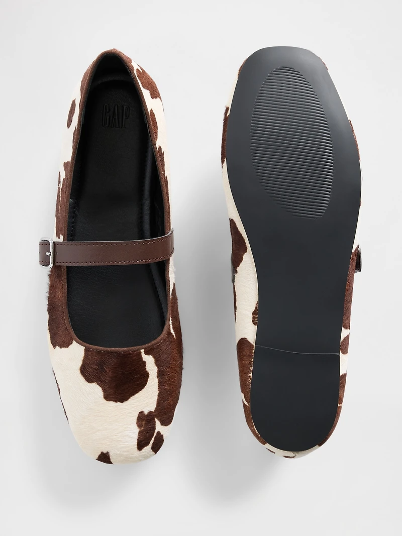 Cow Print Ballet Flats