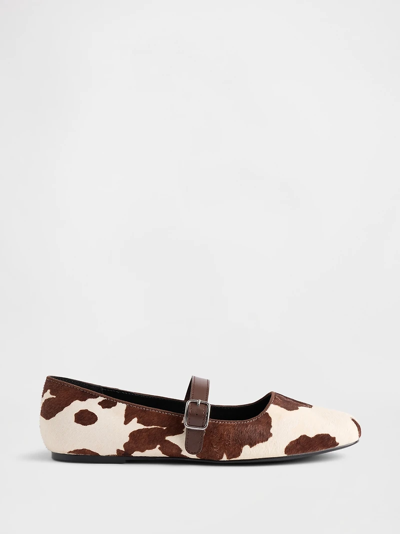 Cow Print Ballet Flats