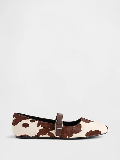Cow Print Ballet Flats