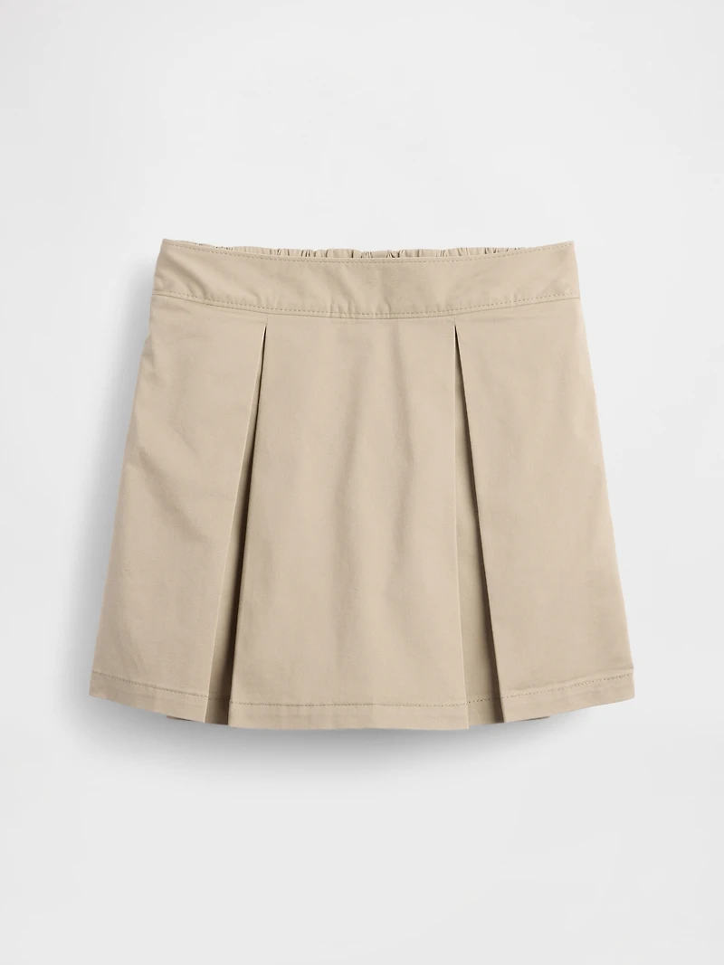 Kids Uniform Pleated Khaki Easy Skort