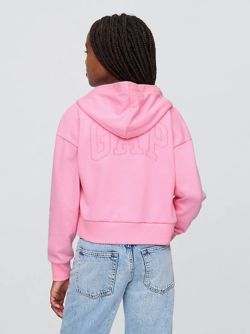 Lilo & Stitch Kids French Terry Crop Zip Hoodie