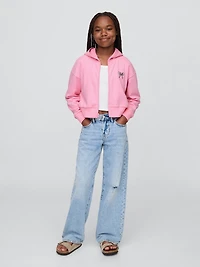 Lilo & Stitch Kids French Terry Crop Zip Hoodie