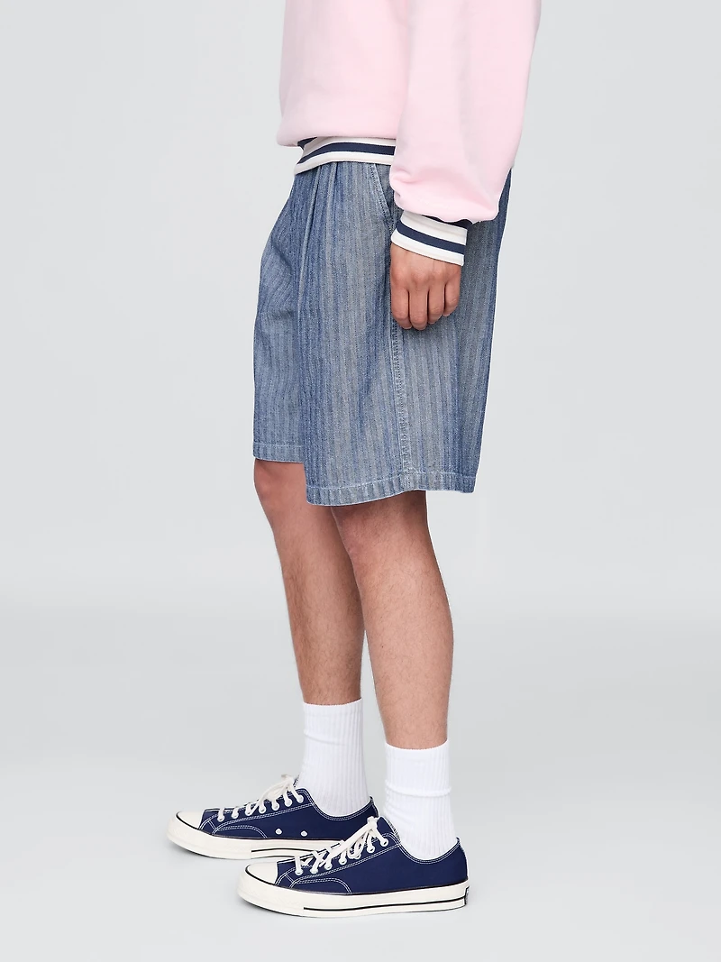 Gap × Malbon 9.5" Pleated Baggy Shorts