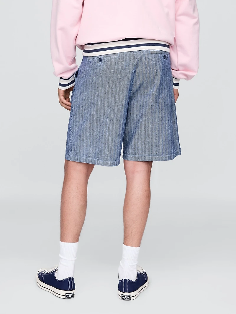 Gap × Malbon 9.5" Pleated Baggy Shorts