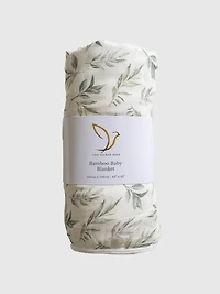 The Gilded Bird Linen Leaves Bamboo Baby Blanket