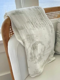 The Gilded Bird Linen Leaves Bamboo Baby Blanket