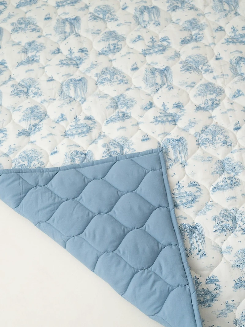 The Gilded Bird Spring Toile Quilted Playmat
