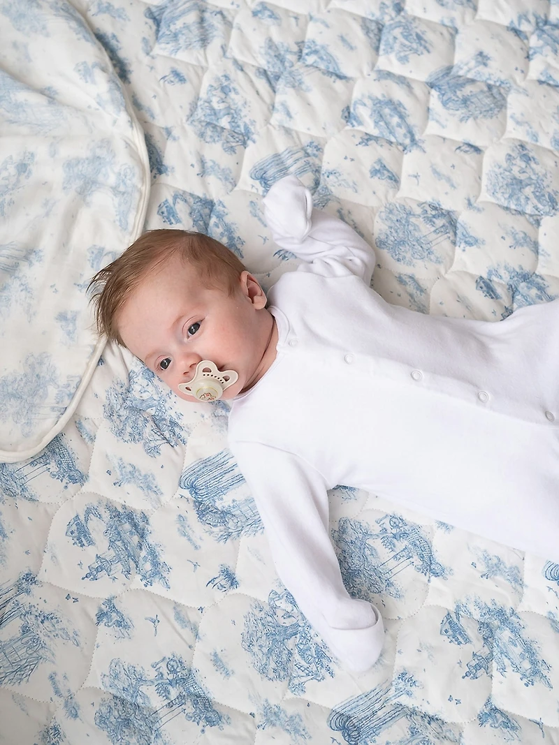 The Gilded Bird Spring Toile Quilted Playmat