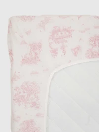 The Gilded Bird Spring Toile Pink Fitted Crib Sheet