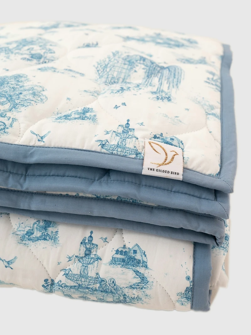 The Gilded Bird Spring Toile Quilted Playmat