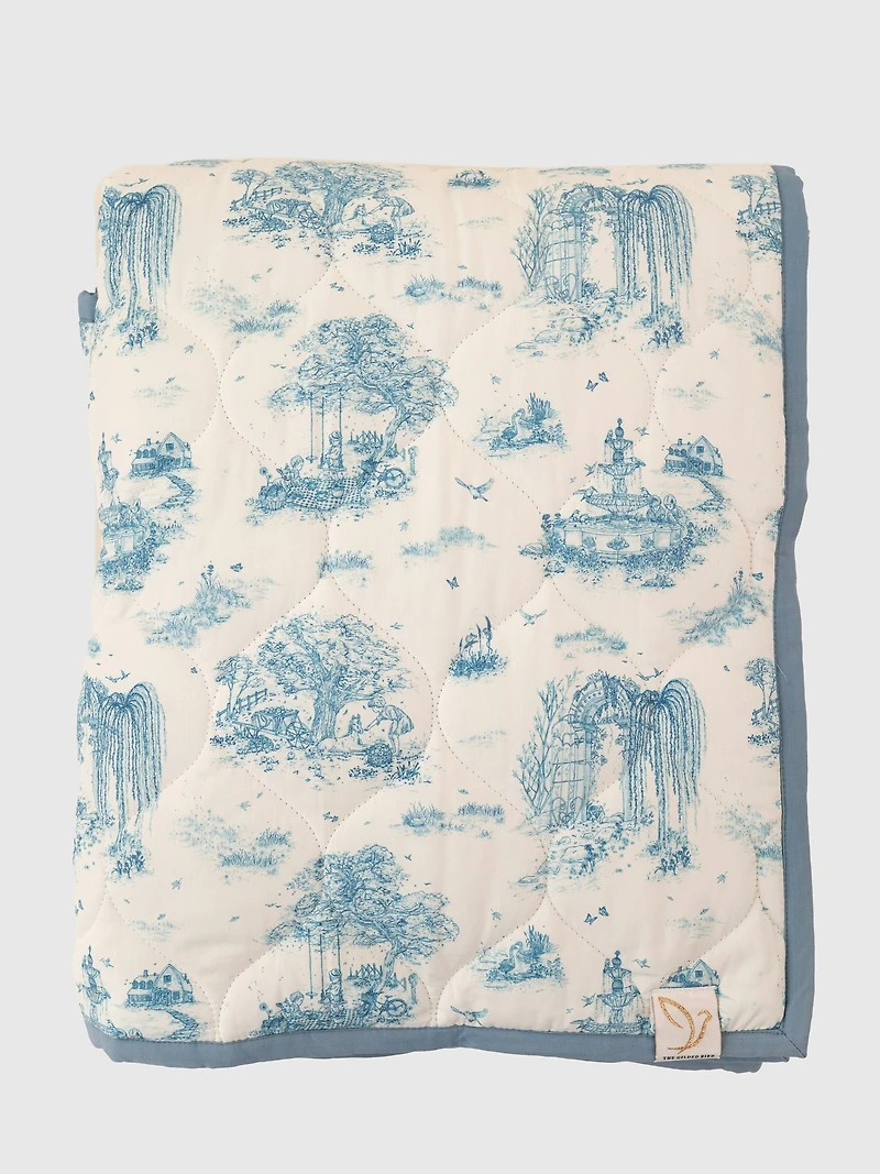 The Gilded Bird Spring Toile Quilted Playmat