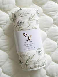 The Gilded Bird Linen Leaves Bamboo Baby Blanket