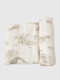 The Gilded Bird Linen Leaves Bamboo Baby Blanket