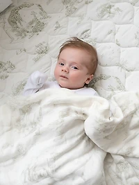 The Gilded Bird Linen Leaves Bamboo Baby Blanket