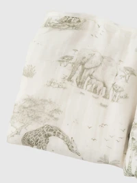 The Gilded Bird Linen Leaves Bamboo Baby Blanket
