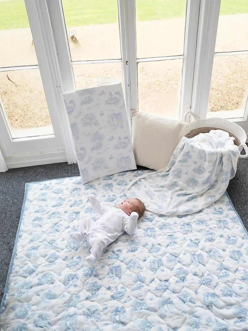 The Gilded Bird Spring Toile Quilted Playmat