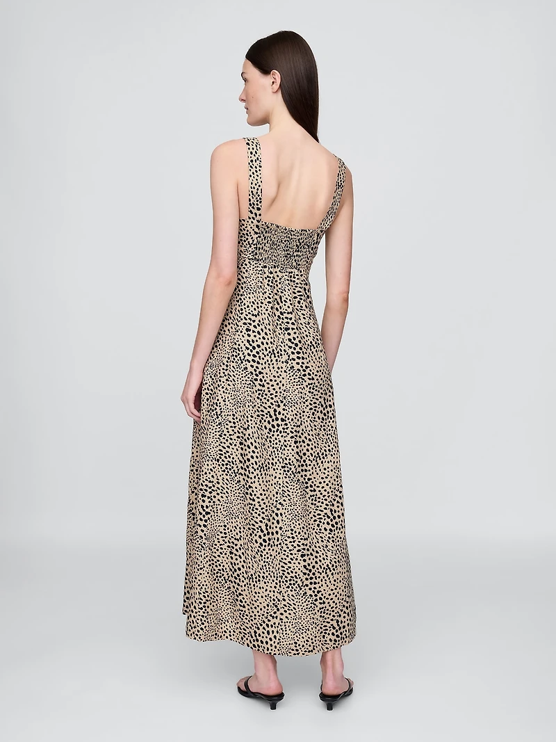 Linen-Blend Maxi Dress