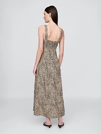 Linen-Blend Maxi Dress