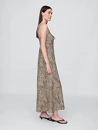 Linen-Blend Maxi Dress
