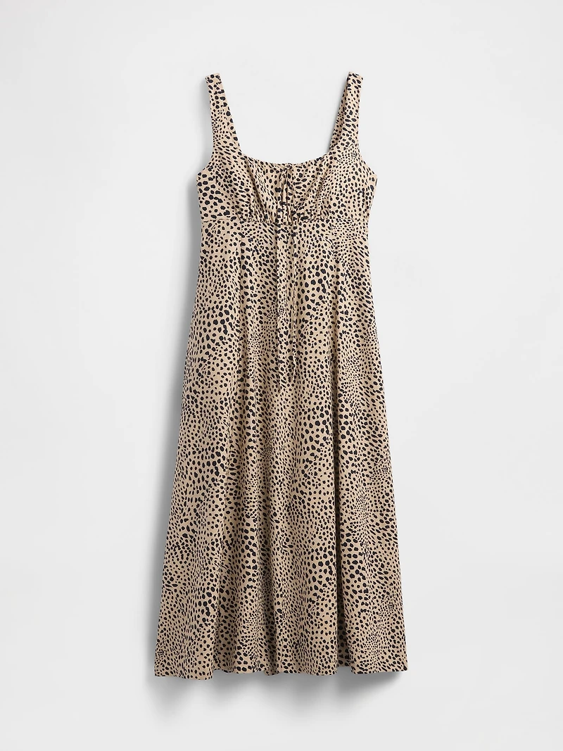 Linen-Blend Maxi Dress