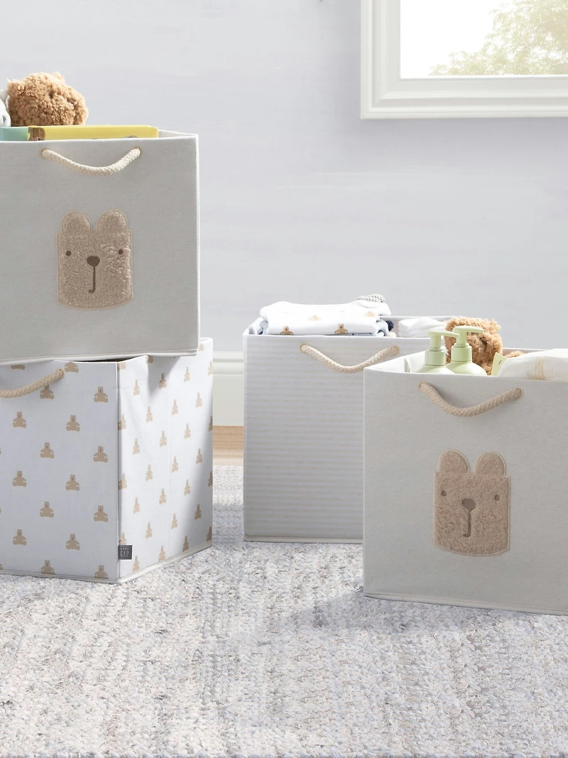 babyGap 4 Pack Brannan Bear Fabric Storage Bins with Handles
