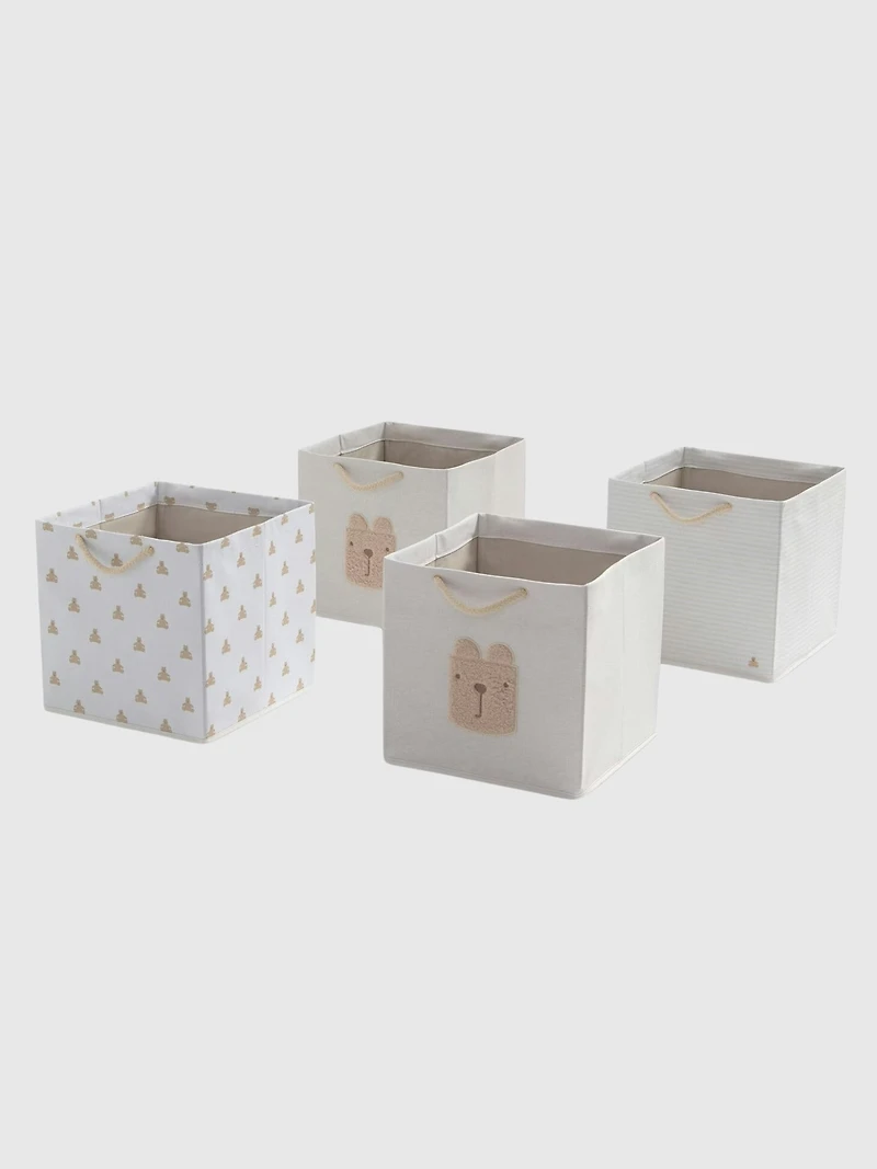 babyGap 4 Pack Brannan Bear Fabric Storage Bins with Handles