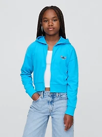 Lilo & Stitch Kids French Terry Crop Zip Hoodie