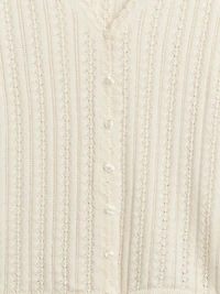100% Cotton Pointelle Cardigan