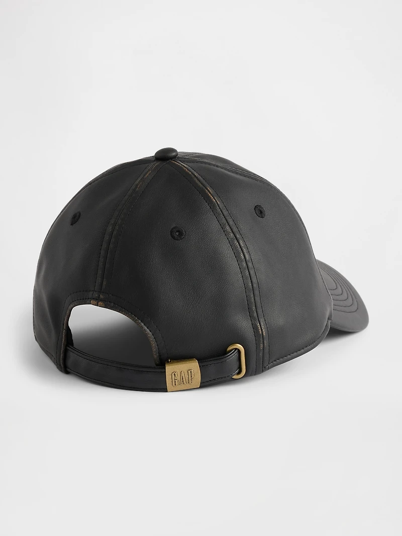 Vegan Leather Baseball Hat