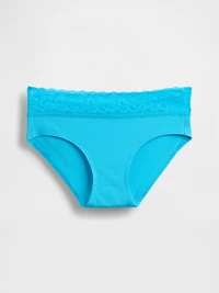 Organic Stretch Cotton Lace-Trim Hipster