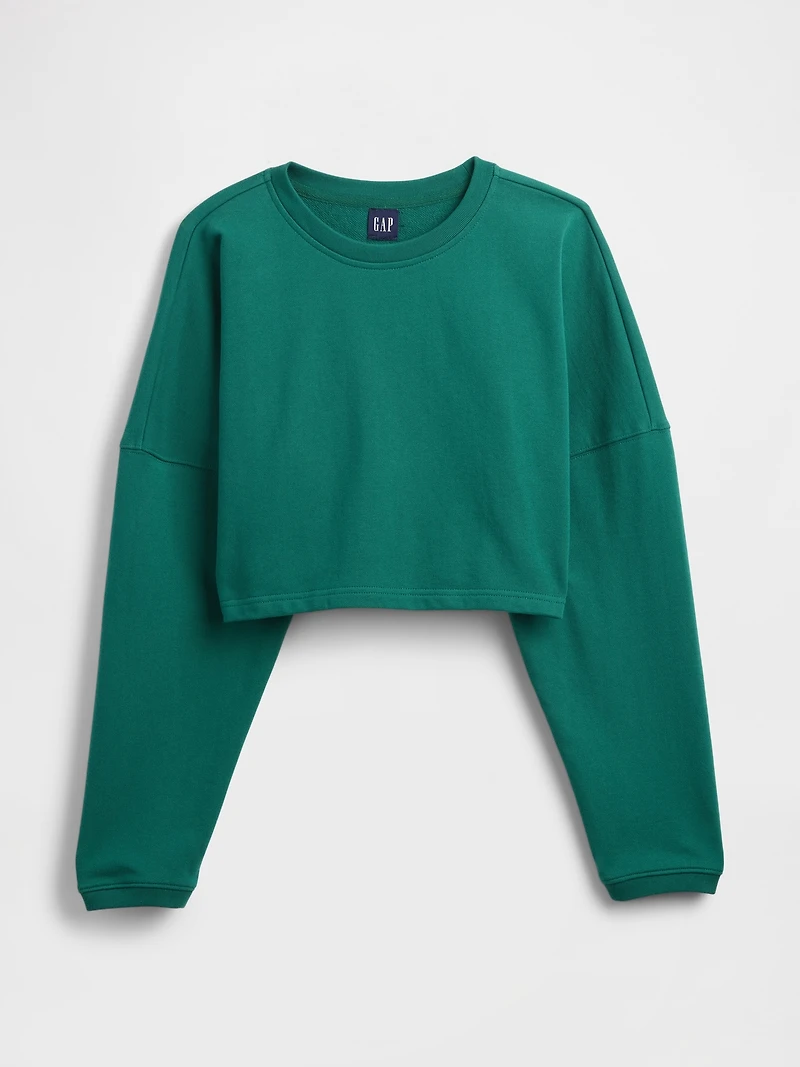 French Terry Oversized Crop Sweatshirt