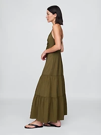 Tie-Front Tiered Maxi Dress