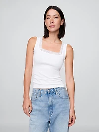 Lace-Trim Tank Top