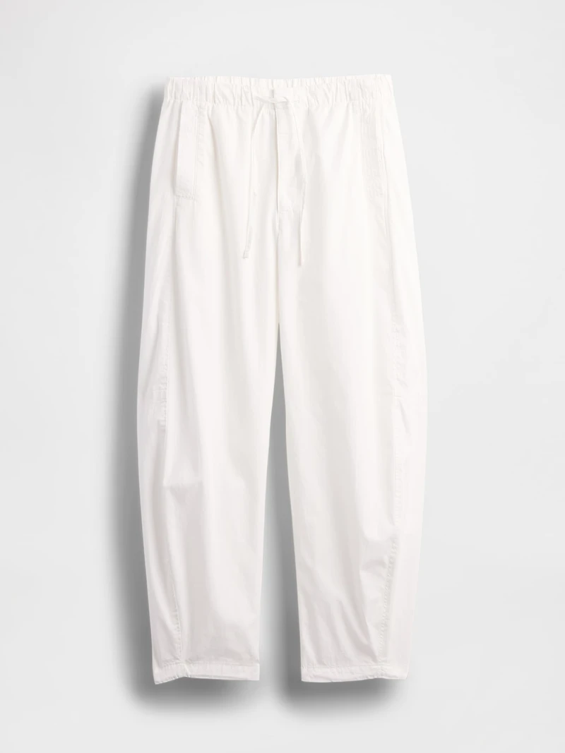 Mid Rise Barrel Parachute Pants