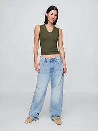 Sheer Modern Rib Tank Top