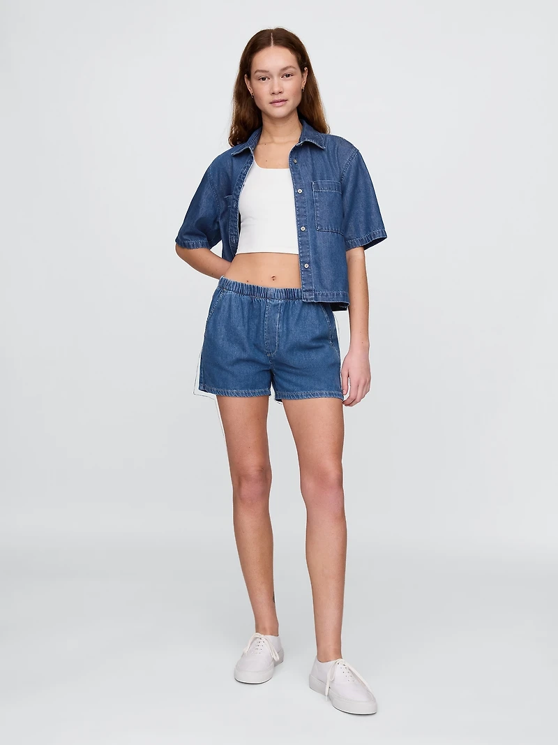 Mid Rise UltraSoft Denim Easy Boxer Shorts