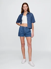 Mid Rise UltraSoft Denim Easy Boxer Shorts