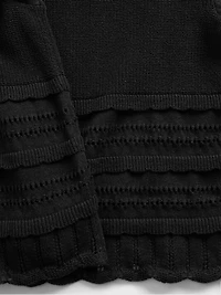 Linen-Blend Pointelle Sweater Crop Top