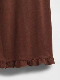 Linen-Blend Ruffle PJ Dress