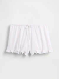 Linen-Blend Ruffle PJ Shorts