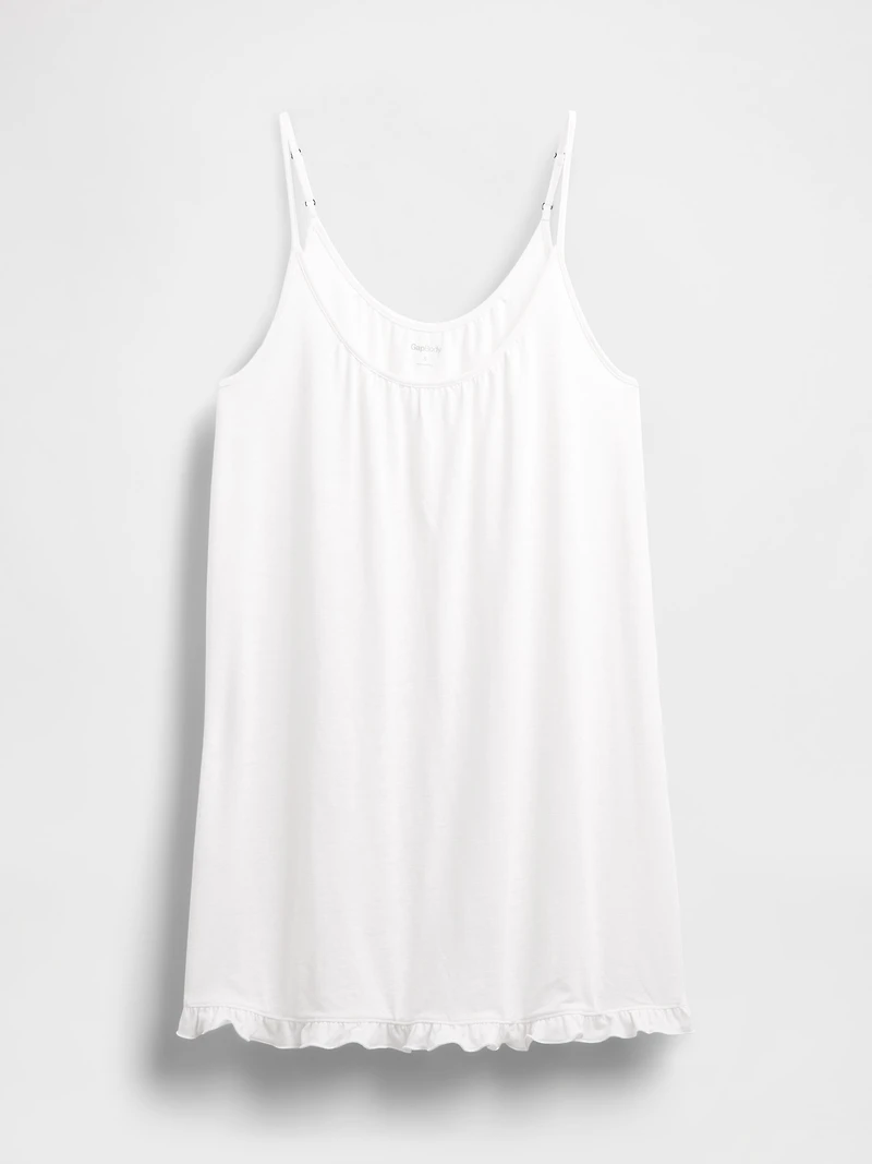Linen-Blend Ruffle PJ Dress