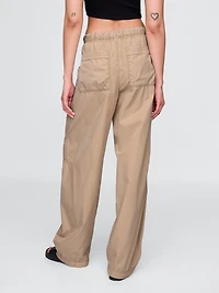 Mid Rise Barrel Parachute Pants