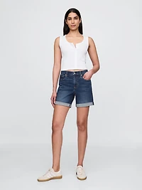 5" Mid Rise Denim Girlfriend Shorts