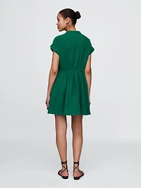 Cotton Gauze Mini Shirtdress