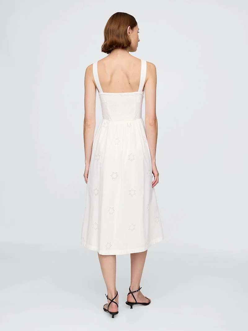 Eyelet Scoop Neck Dress