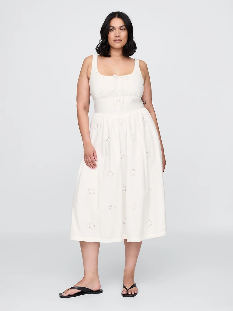 Eyelet Scoop Neck Dress